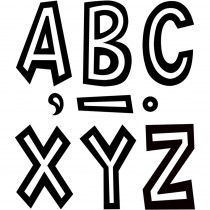 Black and White 7" Fun Font Letters, Pack of 120 - TCR70103 | Teacher Created Resources | Letters