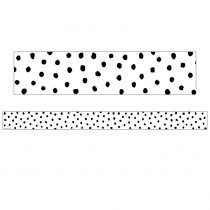 Black Painted Dots on White Straight Border Trim - TCR7083 | Teacher Created Resources | Border/Trimmer