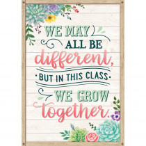 We May All Be Different, but in This Class We Grow Together Positive Poster - TCR7442 | Teacher Created Resources | Motivational