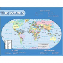 TCR7658 - World Map Chart 17X22 in Maps & Map Skills