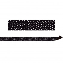 Black with White Painted Dots Magnetic Border, 24 Feet - TCR77565 | Teacher Created Resources | Border/Trimmer