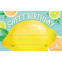 Lemon Zest Sweet Birthday Awards, Pack of 30 - TCR8494 | Teacher Created Resources | Awards