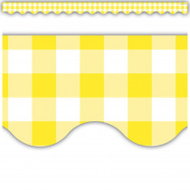 Yellow Gingham Scalloped Border Trim, 35 Feet - TCR8500 | Teacher Created Resources | Border/Trimmer