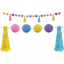 Colorful Pom-Poms and Tassels Garland - TCR8901 | Teacher Created Resources | Border/Trimmer