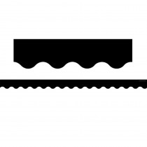 Black Scalloped Rolled Border Trim, 50' - TCR8932 | Teacher Created Resources | Border/Trimmer