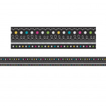 Chalkboard Brights Straight Rolled Border Trim, 50' - TCR8947 | Teacher Created Resources | Border/Trimmer
