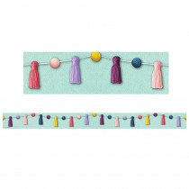 Oh Happy Day Pom-Poms and Tassels Straight Border Trim, 35 Feet - TCR9086 | Teacher Created Resources | Border/Trimmer