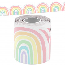 Pastel Pop Rainbows Die-Cut Rolled Border Trim, 50 Feet - TCR9160 | Teacher Created Resources | Border/Trimmer