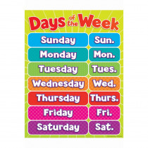 TF-2501 - Days Of The Week Chart Gr Pk-5 in Miscellaneous