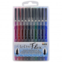 LePen Flex Marker, Brush Tip, Primary, 10 Colors - UCH480010A | Uchida Of America, Corp | Pens