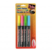 UCH4824A - Bistro Chalk Markers Fine Tip 4 Clr Set Fluorescent Pnk Blu Grn Ylw in Markers