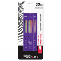 Mechanical Colored Pencil Lead Refill, 2.0mm Point Size, Assorted Colored Lead, 30-Count - ZEB87103 | Zebra Pen Corporation | Pencils & Accessories