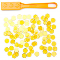 100 Yellow Magnetic Bingo Marker Chips w/Magnetic Wand