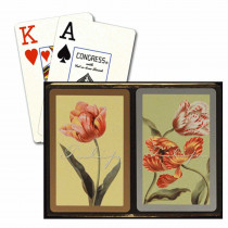 Congress Tulips Gold & Silver Bridge Designer Series Playing Cards