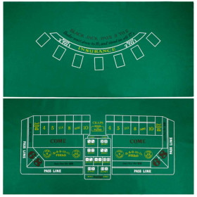 Blackjack and Craps Casino Table Felt