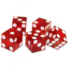 5 Red 19mm Grade A Precision Dice with Matching Serial #s
