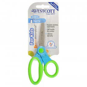 Kids 5" Scissors with Anti-Microbial Protection, Blunt, Colors Vary