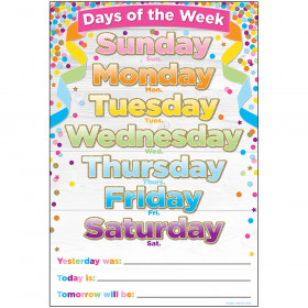 Smart Poly Chart, 13" x 19", Confetti Days of the Week