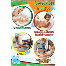 Healthy Bubbles Smart Poly Chart, Spanish Version Wash Your Hands, 13" x 19"
