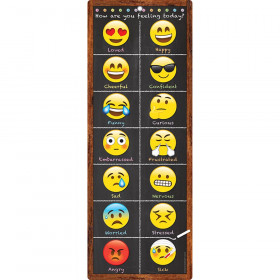 Smart Poly Clip Chart w/Grommet, 9" x 24", Emoji Feelings