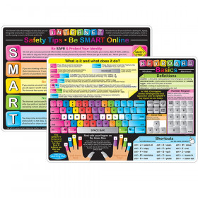 Smart Poly Learning Mat, 12" x 17", Double-Sided, Keyboard Basics & Internet Safety