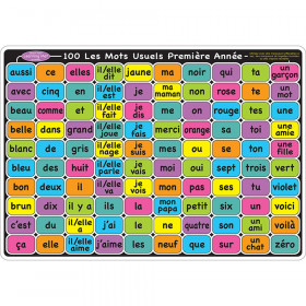 Smart Poly Learning Mat, 12" x 17", Double-Sided, French Sight Words 1st & 2nd Year