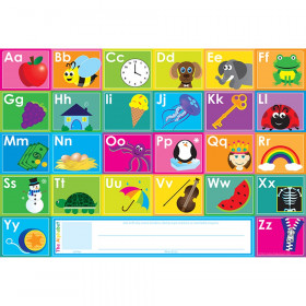 Placemat Studio Smart Poly ABC's Learning Placemat, 13" x 19", Single Sided, Pack of 10