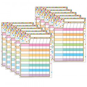 Smart Poly PosterMat Pals Space Savers, 13" x 9-1/2", Incentive Chart Confetti Style, Pack of 10