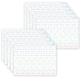 Smart Poly PosterMat Pals Space Savers, 13" x 9-1/2", Prewriting Tracing, Pack of 10