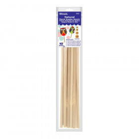Assorted Round Natural Wooden Dowel, Pack of 10