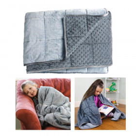 Soft Fleece Weighted 10lb Medium Sensory Blanket for Kids, 65" x 45"