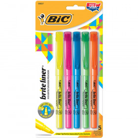 Brite Liner Highlighters, Chisel Tip, Assorted Colors,Pack of 5