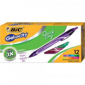 Gel-ocity Quick Dry Retractable Gel Pens, Assorted Fashion Colors