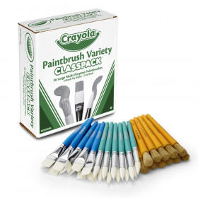 Crayola Large Variety Paint Brushes Classpack, 36 Brushes