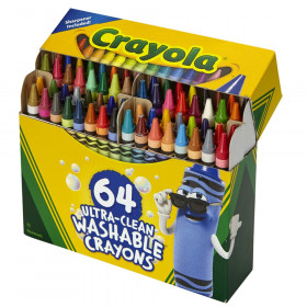 Ultra-Clean Washable Crayons - Regular Size, Pack of 64