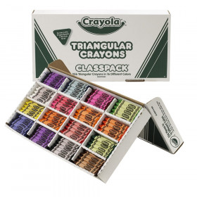 Triangular Crayon Classpack, 16 Colors, 256 Count