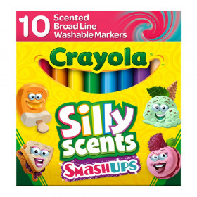 Silly Scents Smash Ups Broad Line Washable Scented Markers, 10 Count