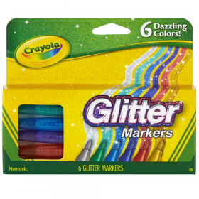 Glitter Markers, 6 Count