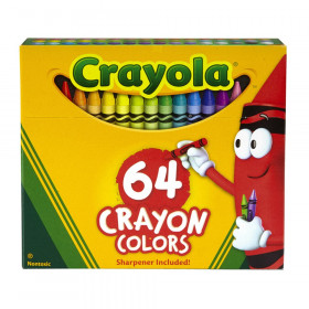Crayons, Regular Size, 64 Count with Sharpener