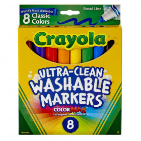Crayola Washable Formula Markers, Conical tip, 8 Classic Colors