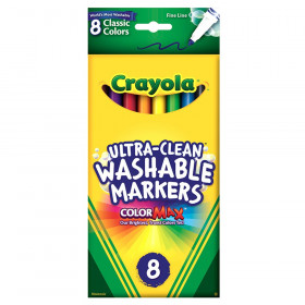 Crayola Washable Formula Markers, Fine tip, 8 Classic Colors