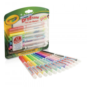 Dry Erase Fine Line Washable Markers, 12 Count