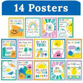 Mini Posters: Rules for a Happy Class Poster Set