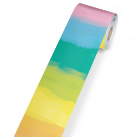 Happily Ever Elementary Creatively Inspired Watercolor Rolled Straight Bulletin Board Borders, 65 Feet