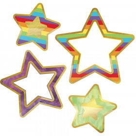Colorful Cutout Rainbow Foil Stars Designs Assorted