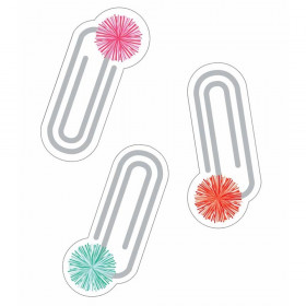 Black, White & Stylish Brights Paper Clips Mini Cut-Outs, Pack of 56