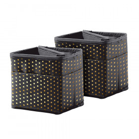 Tabletop Storage: Black with Gold Polka Dots, Pack of 2