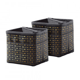 Tabletop Storage: Black with Gold Arrows, Pack of 2