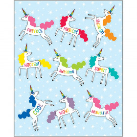 Hello Sunshine Unicorns Shape Stickers, 54 Stickers