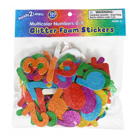 Glitter Foam Stickers - Numbers - Multicolor - Pack of 120